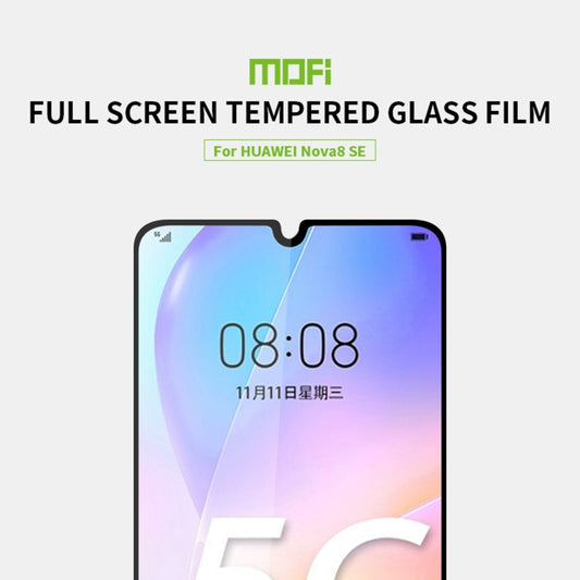 For Huawei Nova 8 SE MOFI 9H 2.5D Full Screen Tempered Glass Film(Black) by MOFI