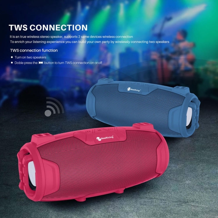 NewRixing NR3026M TWS Outdoor Portable K-song Bluetooth Speaker with Shoulder Strap & Microphone, Support TF Card / FM(Green) - Desktop Speaker by NewRixing | Online Shopping UK | buy2fix