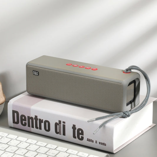 T&G TG271 TWS Subwoofer Bluetooth Speaker With Braided Rope, Support USB/AUX/TF Card/FM(Gray) - Desktop Speaker by T&G | Online Shopping UK | buy2fix