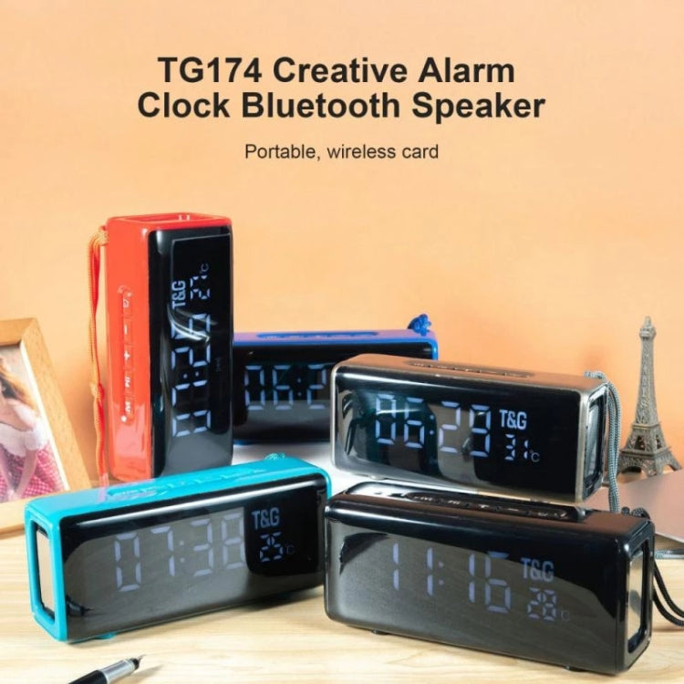 T&G TG174 TWS Mmirror Bluetooth Speaker, Support Alarm Clock / Time & Temperature Display / Micro SD Card / FM / MP3(Red) - Desktop Speaker by T&G | Online Shopping UK | buy2fix