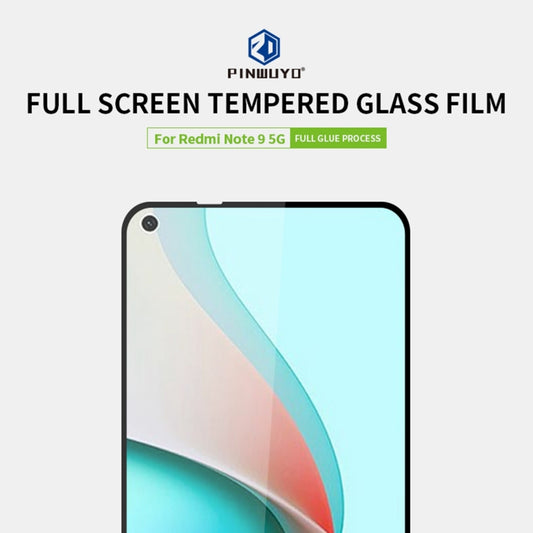 For Xiaomi Redmi Note9 5G PINWUYO 9H 2.5D Full Screen Tempered Glass Film(Black) by PINWUYO