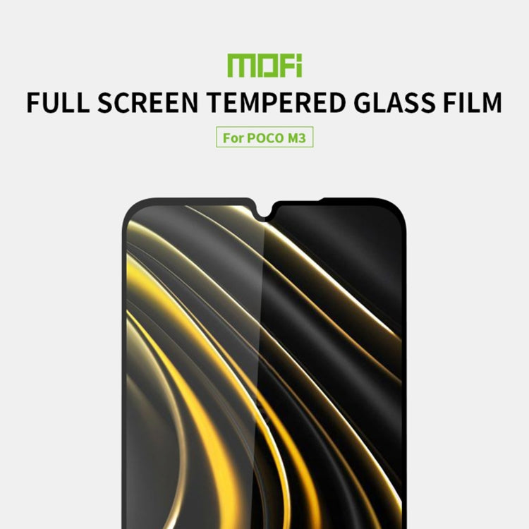 For Xiaomi Poco M3 MOFI 9H 2.5D Full Screen Tempered Glass Film(Black) - by MOFI | Online Shopping UK | buy2fix