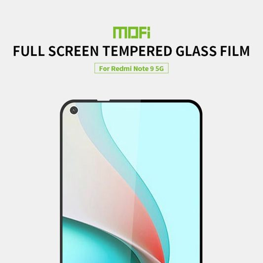 For Xiaomi Redmi Note9 5G MOFI 9H 2.5D Full Screen Tempered Glass Film(Black) by MOFI