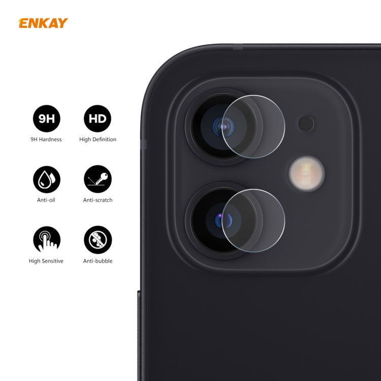 For iPhone 12 / 12 mini 10Set ENKAY 0.2mm 9H 2.15D Round Edge Rear Camera Lens Tempered Glass Film - iPhone 12 mini Tempered Glass by ENKAY | Online Shopping UK | buy2fix