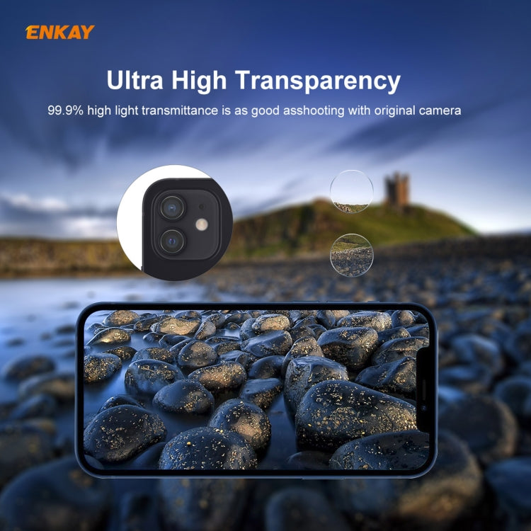 For iPhone 12 / 12 mini 10Set ENKAY 0.2mm 9H 2.15D Round Edge Rear Camera Lens Tempered Glass Film - iPhone 12 mini Tempered Glass by ENKAY | Online Shopping UK | buy2fix