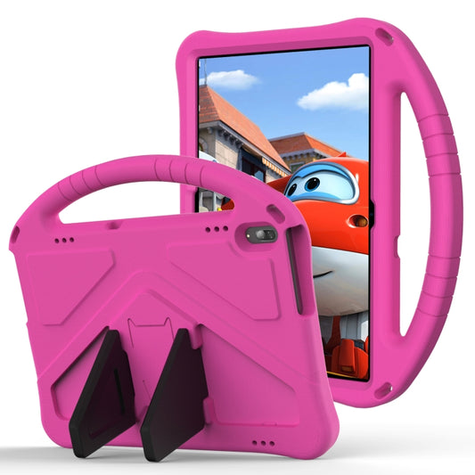 For Huawei MediaPad T5 10.1 EVA Flat Anti Falling Protective Case Shell with Holder(RoseRed) by buy2fix