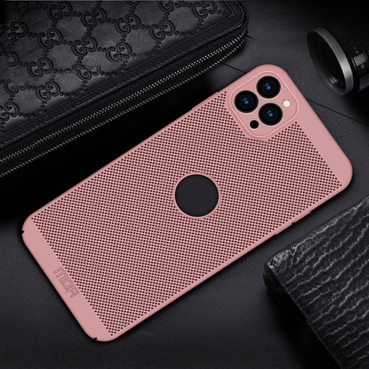For iPhone 12 Pro MOFi Honeycomb Texture Breathable PC Shockproof Protective Back Cover Case(Rose Gold) by MOFI
