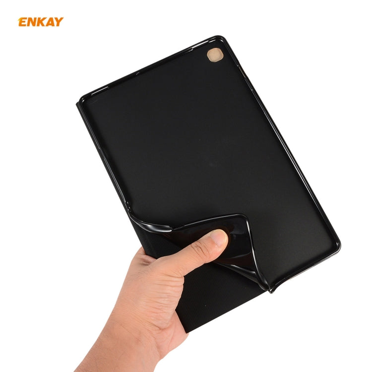For Samsung Galaxy Tab A7 10.4 T500 / T505 2020 / 2022 ENKAY Horizontal Flip PU Leather + TPU Smart Case with Holder & Sleep / Wake-up Function(Black) - Other Galaxy Tab PC by ENKAY | Online Shopping UK | buy2fix