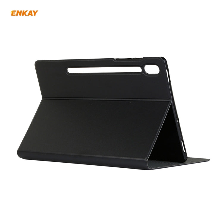 For Samsung Galaxy Tab S8 / Galaxy Tab S7 11.0 T870 / T875 ENKAY Horizontal Flip PU Leather + TPU Smart Case with Holder & Sleep / Wake-up Function(Black) - Galaxy Tab S8 Cases by ENKAY | Online Shopping UK | buy2fix
