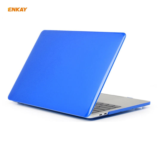 ENKAY 3 in 1 Crystal Laptop Protective Case + EU Version TPU Keyboard Film + Anti-dust Plugs Set for MacBook Pro 13.3 inch A1708 (without Touch Bar)(Dark Blue) by ENKAY