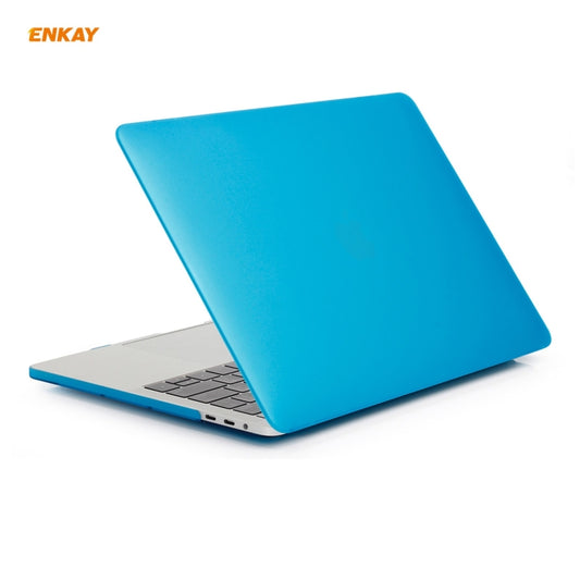 ENKAY 3 in 1 Matte Laptop Protective Case + US Version TPU Keyboard Film + Anti-dust Plugs Set for MacBook Pro 13.3 inch A1708 (without Touch Bar)(Light Blue) by ENKAY