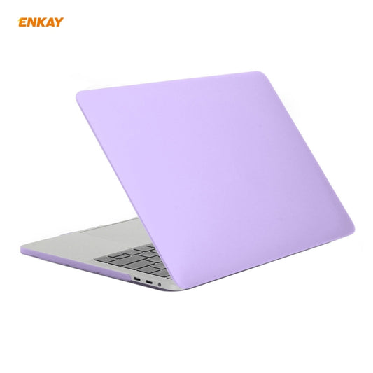 ENKAY 3 in 1 Matte Laptop Protective Case + US Version TPU Keyboard Film + Anti-dust Plugs Set for MacBook Pro 13.3 inch A1708 (without Touch Bar)(Purple) by ENKAY