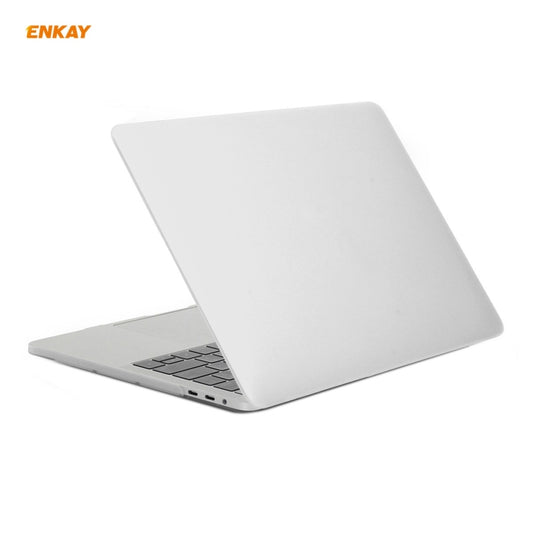 ENKAY 3 in 1 Matte Laptop Protective Case + EU Version TPU Keyboard Film + Anti-dust Plugs Set for MacBook Pro 13.3 inch A1708 (without Touch Bar)(White) by ENKAY
