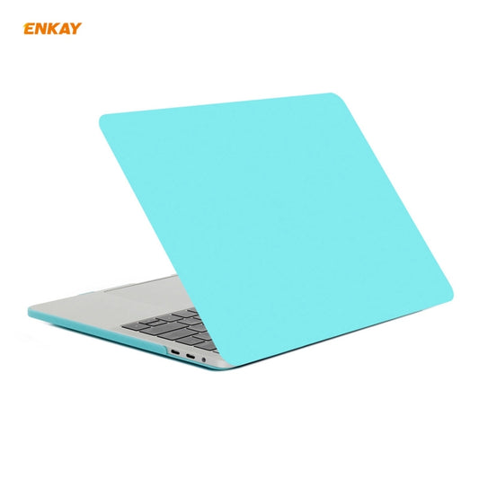 ENKAY 3 in 1 Matte Laptop Protective Case + US Version TPU Keyboard Film + Anti-dust Plugs Set for MacBook Pro 15.4 inch A1707 & A1990 (with Touch Bar)(Dark Blue) by ENKAY
