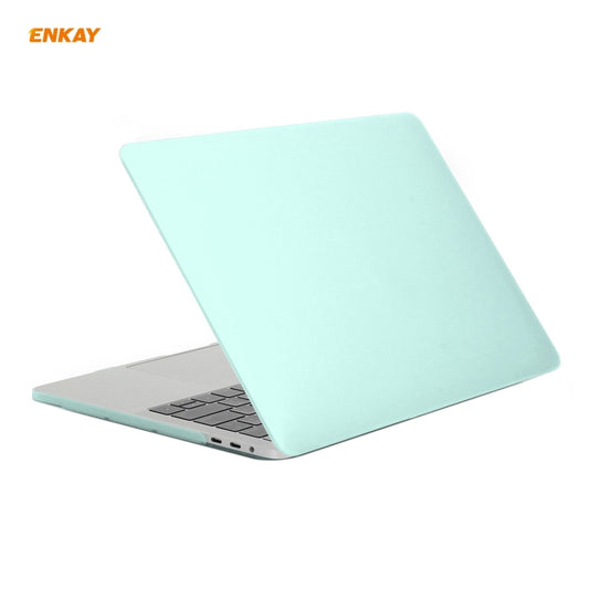 ENKAY 3 in 1 Matte Laptop Protective Case + US Version TPU Keyboard Film + Anti-dust Plugs Set for MacBook Pro 15.4 inch A1707 & A1990 (with Touch Bar)(Green) by ENKAY