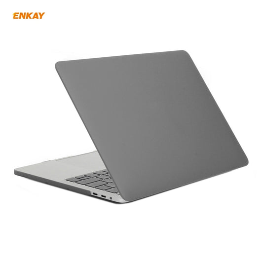 ENKAY 3 in 1 Matte Laptop Protective Case + US Version TPU Keyboard Film + Anti-dust Plugs Set for MacBook Pro 15.4 inch A1707 & A1990 (with Touch Bar)(Grey) by ENKAY