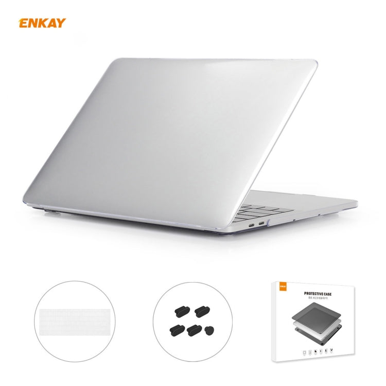 ENKAY 3 in 1 Crystal Laptop Protective Case + EU Version TPU Keyboard Film + Anti-dust Plugs Set for MacBook Pro 15.4 inch A1707 & A1990 (with Touch Bar)(Transparent) - MacBook Pro Cases by ENKAY | Online Shopping UK | buy2fix