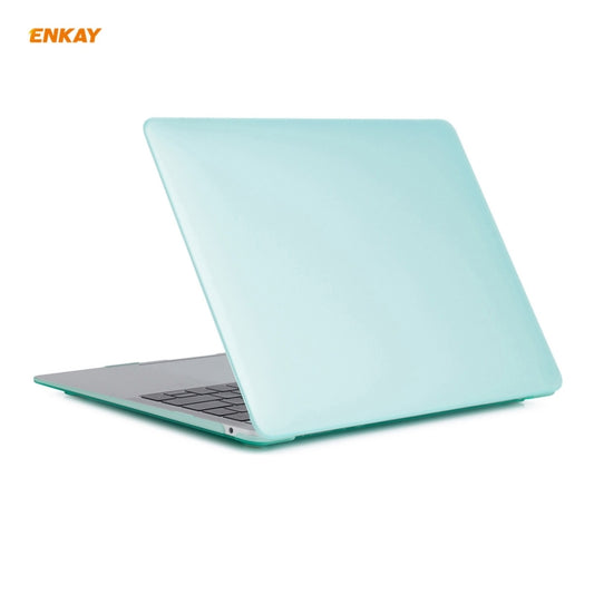 ENKAY 3 in 1 Matte Laptop Protective Case + US Version TPU Keyboard Film + Anti-dust Plugs Set for MacBook Air 13.3 inch A1932 (2018)(Green) by ENKAY