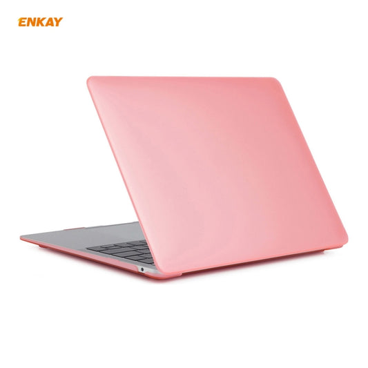 ENKAY 3 in 1 Matte Laptop Protective Case + US Version TPU Keyboard Film + Anti-dust Plugs Set for MacBook Air 13.3 inch A2179 & A2337 (2020)(Pink) by ENKAY