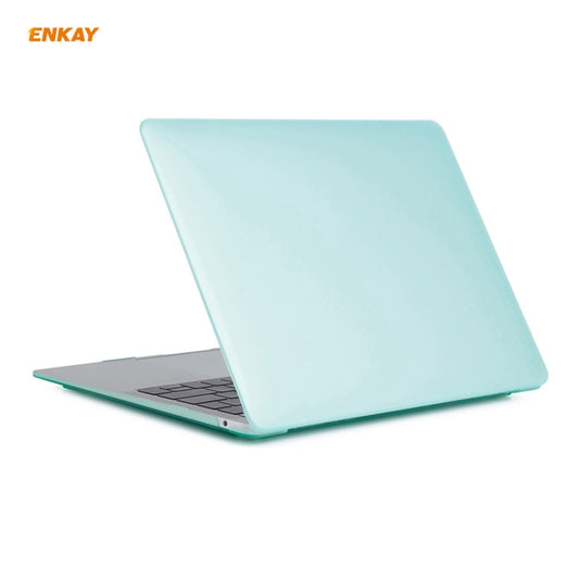 ENKAY 3 in 1 Matte Laptop Protective Case + EU Version TPU Keyboard Film + Anti-dust Plugs Set for MacBook Air 13.3 inch A2179 & A2337 (2020)(Green) by ENKAY