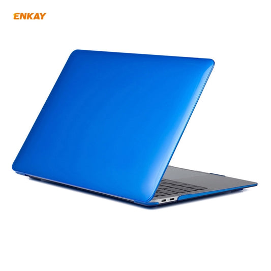 For MacBook Air 13.3 inch A2179 & A2337 2020 ENKAY 3 in 1 Crystal Laptop Protective Case + US Version TPU Keyboard Film + Anti-dust Plugs Set(Dark Blue) by ENKAY