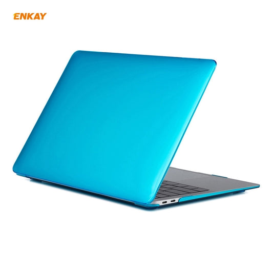 For MacBook Air 13.3 inch A2179 & A2337 2020 ENKAY 3 in 1 Crystal Laptop Protective Case + EU Version TPU Keyboard Film + Anti-dust Plugs Set(Light Blue) by ENKAY