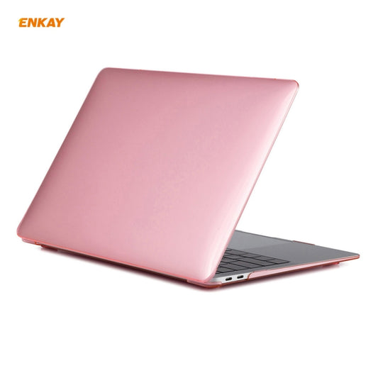 For MacBook Air 13.3 inch A2179 & A2337 2020 ENKAY 3 in 1 Crystal Laptop Protective Case + EU Version TPU Keyboard Film + Anti-dust Plugs Set(Pink) by ENKAY
