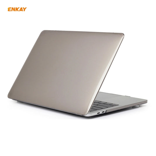 ENKAY 3 in 1 Crystal Laptop Protective Case + US Version TPU Keyboard Film + Anti-dust Plugs Set for MacBook Pro 13.3 inch A2251 & A2289 & A2338 (with Touch Bar)(Grey) by ENKAY