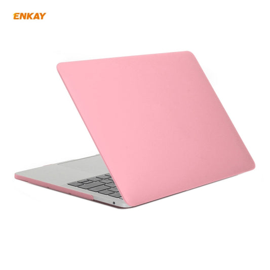 ENKAY 3 in 1 Matte Laptop Protective Case + US Version TPU Keyboard Film + Anti-dust Plugs Set for MacBook Pro 13.3 inch A2251 & A2289 & A2338 (with Touch Bar)(Pink) by ENKAY