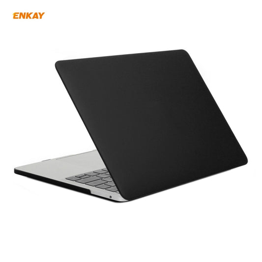 ENKAY 3 in 1 Matte Laptop Protective Case + EU Version TPU Keyboard Film + Anti-dust Plugs Set for MacBook Pro 13.3 inch A2251 & A2289 & A2338 (with Touch Bar)(Black) by ENKAY