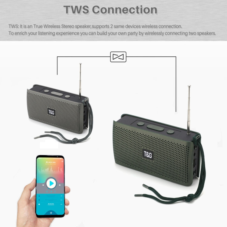 T&G TG282 Portable Bluetooth Speakers with Flashlight, Support TF Card / FM / 3.5mm AUX / U Disk / Hands-free Call(Green) - Desktop Speaker by T&G | Online Shopping UK | buy2fix
