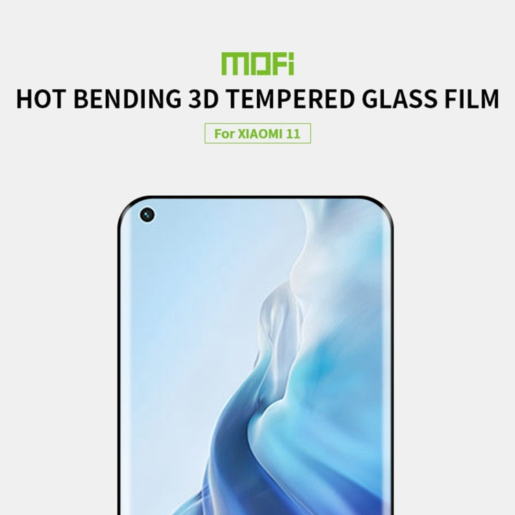 For Xiaomi Mi 11 MOFI 9H 3D Explosion Proof Hot Bending Full Screen Covered Tempered Glass Film(Black) - by MOFI | Online Shopping UK | buy2fix