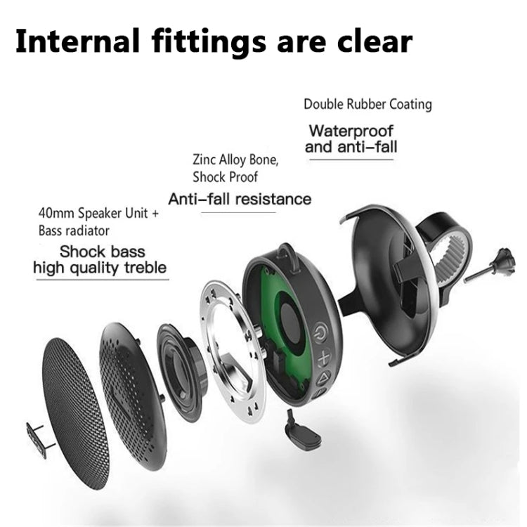 S360 Portable Outdoor Bikes Bluetooth Speaker IPX7 Waterproof Dust-proof Shockproof Speaker, Support TF(Black) - Waterproof Speaker by buy2fix | Online Shopping UK | buy2fix