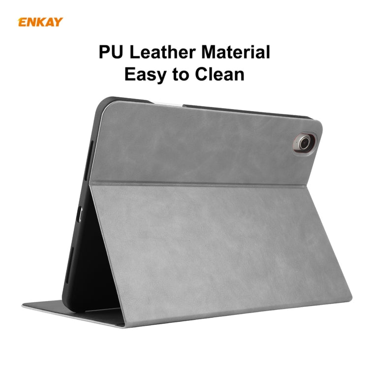 ENKAY ENK-8024 Cow Texture PU Leather + TPU Smart Case with Pen Slot foriPad Air 2022 / 2020 10.9 / iPad Pro 11 (2018)(Grey) - iPad Air (2022) / (2020) 10.9 Cases by ENKAY | Online Shopping UK | buy2fix