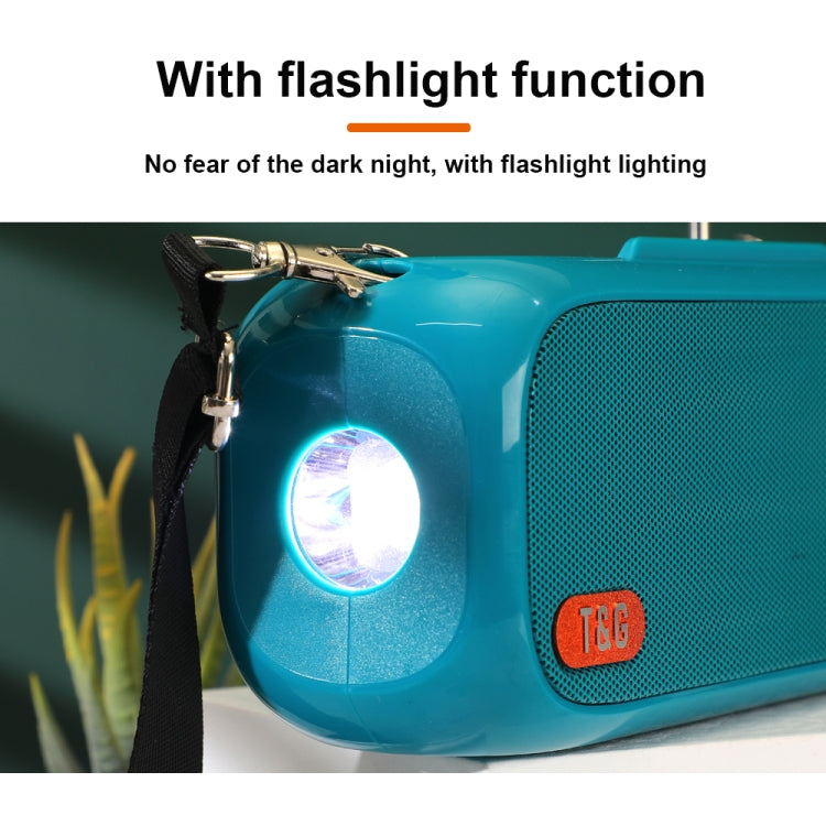 T&G TG613 TWS Solar Portable Bluetooth Speakers with LED Flashlight, Support TF Card / FM / AUX / U Disk(Green) - Desktop Speaker by T&G | Online Shopping UK | buy2fix