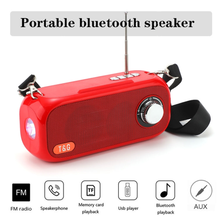 T&G TG613 TWS Solar Portable Bluetooth Speakers with LED Flashlight, Support TF Card / FM / AUX / U Disk(Green) - Desktop Speaker by T&G | Online Shopping UK | buy2fix