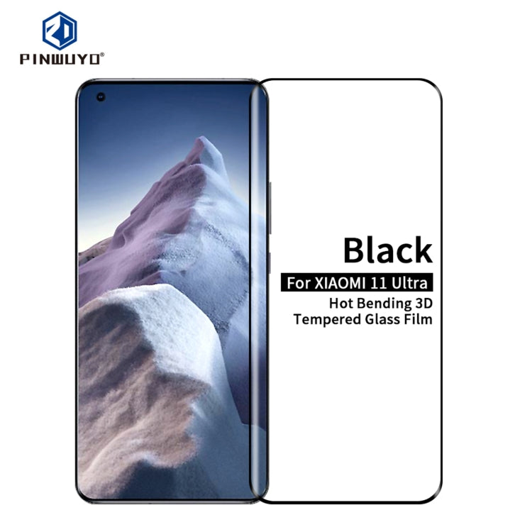 For Xiaomi Mi 11 Ultra PINWUYO 9H 3D Hot Bending Tempered Glass Film(Black) - by PINWUYO | Online Shopping UK | buy2fix