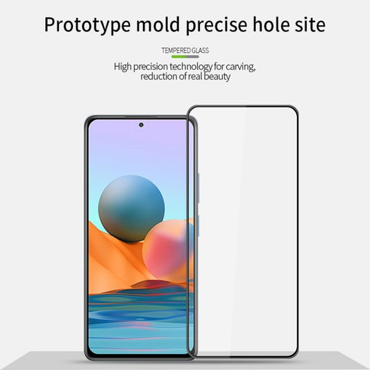 For Xiaomi Redmi Note 10 Pro / Note 10 Pro Max MOFI 9H 3D Explosion-proof Curved Screen Tempered Glass Film(Black) by MOFI
