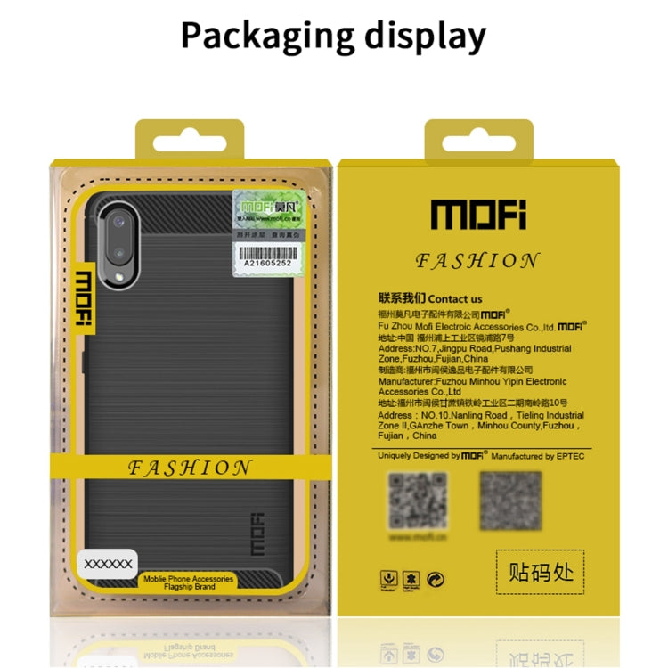 For Samsung Galaxy A32 4G(EU Version) MOFI Gentleness Series Brushed Texture Carbon Fiber Soft TPU Case(Red) by MOFI