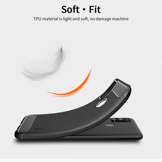 For Samsung Galaxy M31/ F41/ M21s/ M31 Prime MOFI Gentleness Series Brushed Texture Carbon Fiber Soft TPU Case(Grey) by MOFI