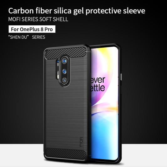 For OnePlus 8 Pro MOFI Gentleness Series Brushed Texture Carbon Fiber Soft TPU Case(Blue) by MOFI