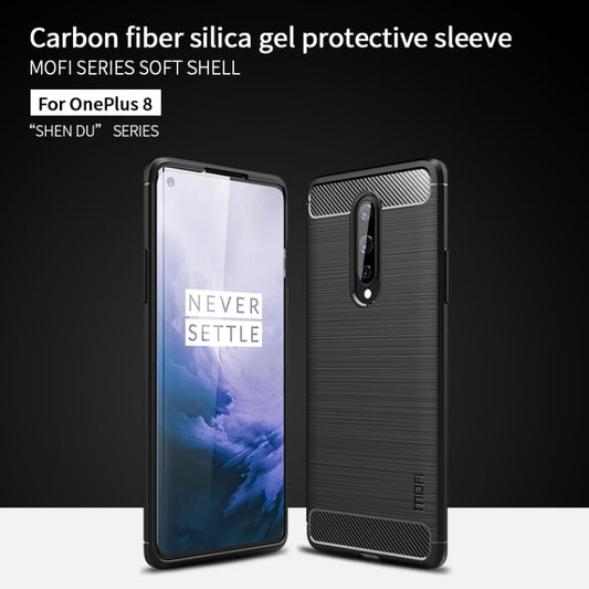 For OnePlus 8 MOFI Gentleness Series Brushed Texture Carbon Fiber Soft TPU Case(Blue) by MOFI