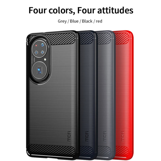 For Huawei P50 MOFI Gentleness Series Brushed Texture Carbon Fiber Soft TPU Case(Black) by MOFI