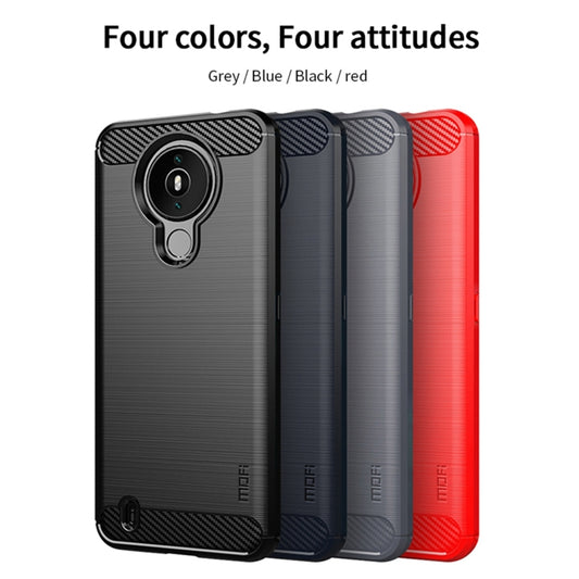 For Nokia 1.4 MOFI Gentleness Series Brushed Texture Carbon Fiber Soft TPU Case(Black) by MOFI