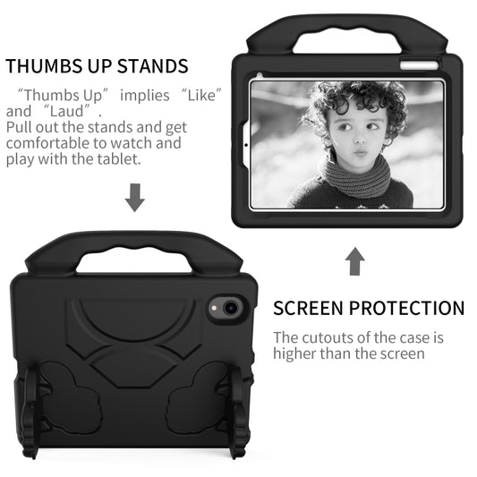 For iPad mini 6 / mini 2024 Children EVA Shockproof Tablet Case with Thumb Bracket(Black) - iPad mini 6 Cases by buy2fix | Online Shopping UK | buy2fix