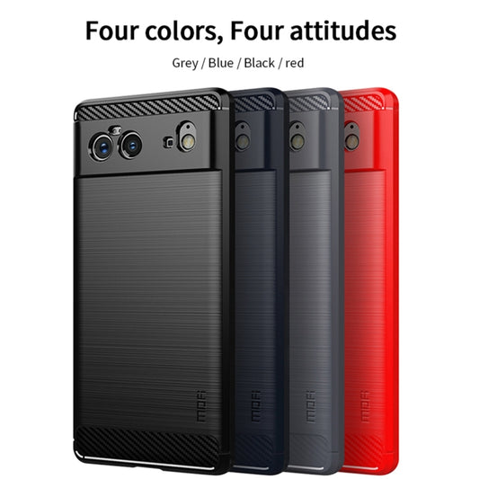 For Google Pixel 6 MOFI Gentleness Series Brushed Texture Carbon Fiber Soft TPU Case(Gray) by MOFI