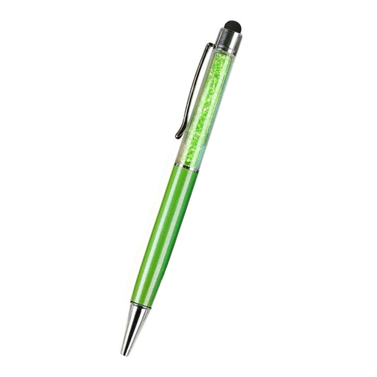 AT-22 2 in 1 Universal Flash Diamond Decoration Capacitance Pen Stylus Ballpoint Pen(Green) - Stylus Pen by buy2fix | Online Shopping UK | buy2fix