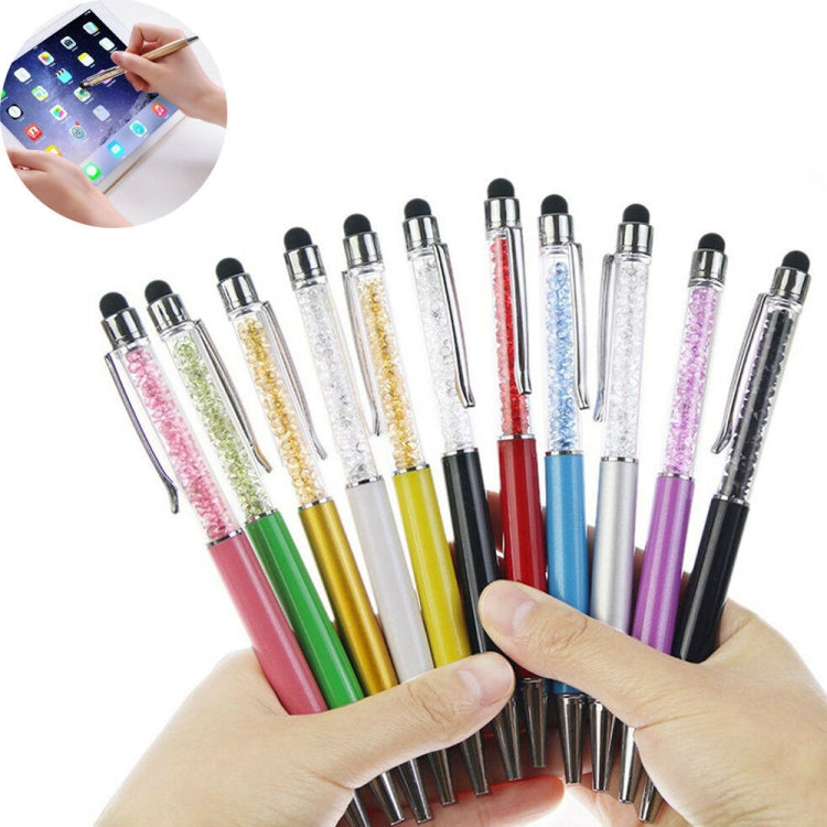 AT-22 2 in 1 Universal Flash Diamond Decoration Capacitance Pen Stylus Ballpoint Pen(Green) - Stylus Pen by buy2fix | Online Shopping UK | buy2fix