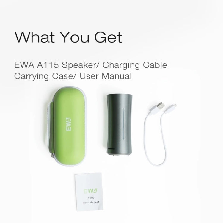 EWA A115 Portable Metal Bluetooth Speaker 105H Power Hifi Stereo Outdoor Subwoofer(Gray) by EWA