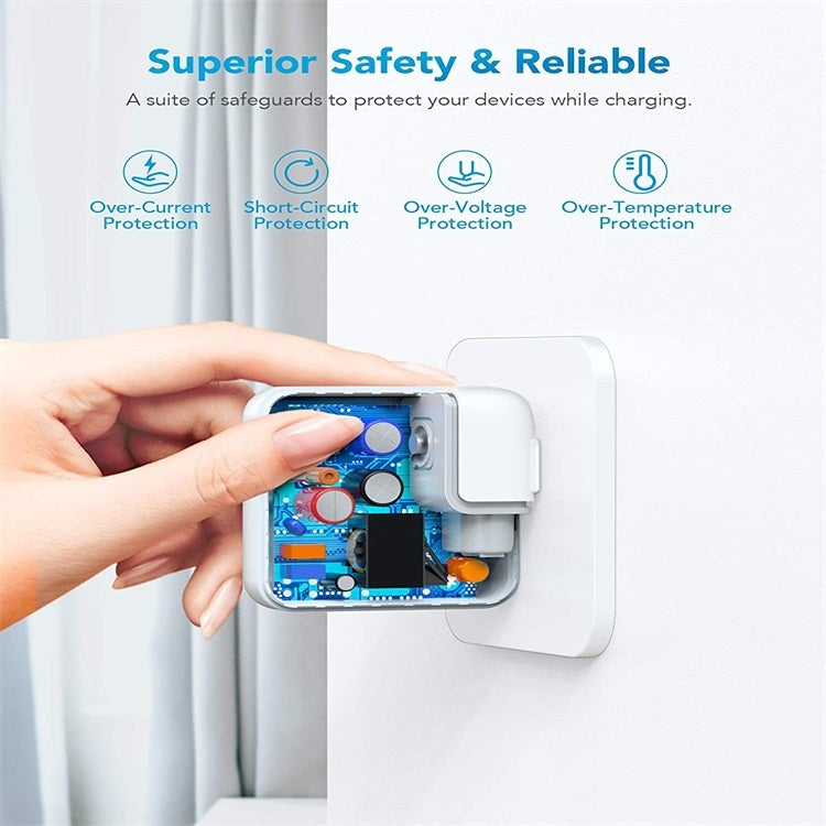 30W USB-C / Type-C Laptop Portable Power Adapter with 1.8m USB-C / Type-C to USB-C / Type-C Charging Cable, US Plug by buy2fix